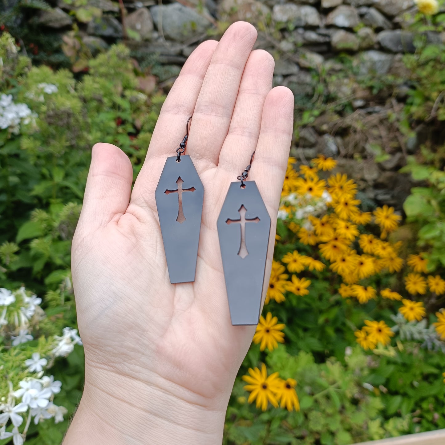 Black Coffin Earrings
