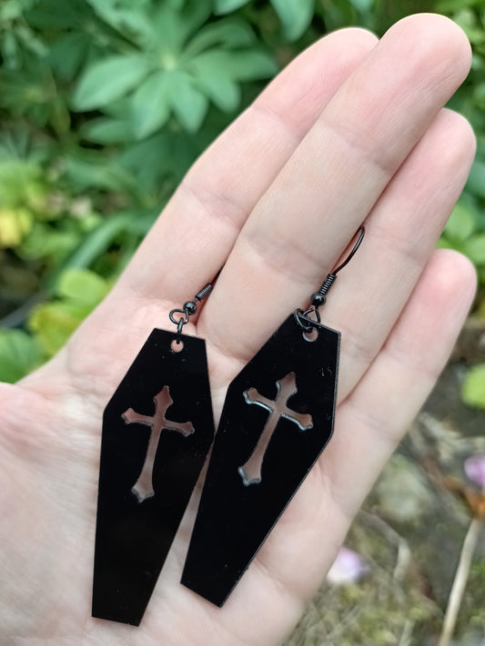 Black Coffin Earrings