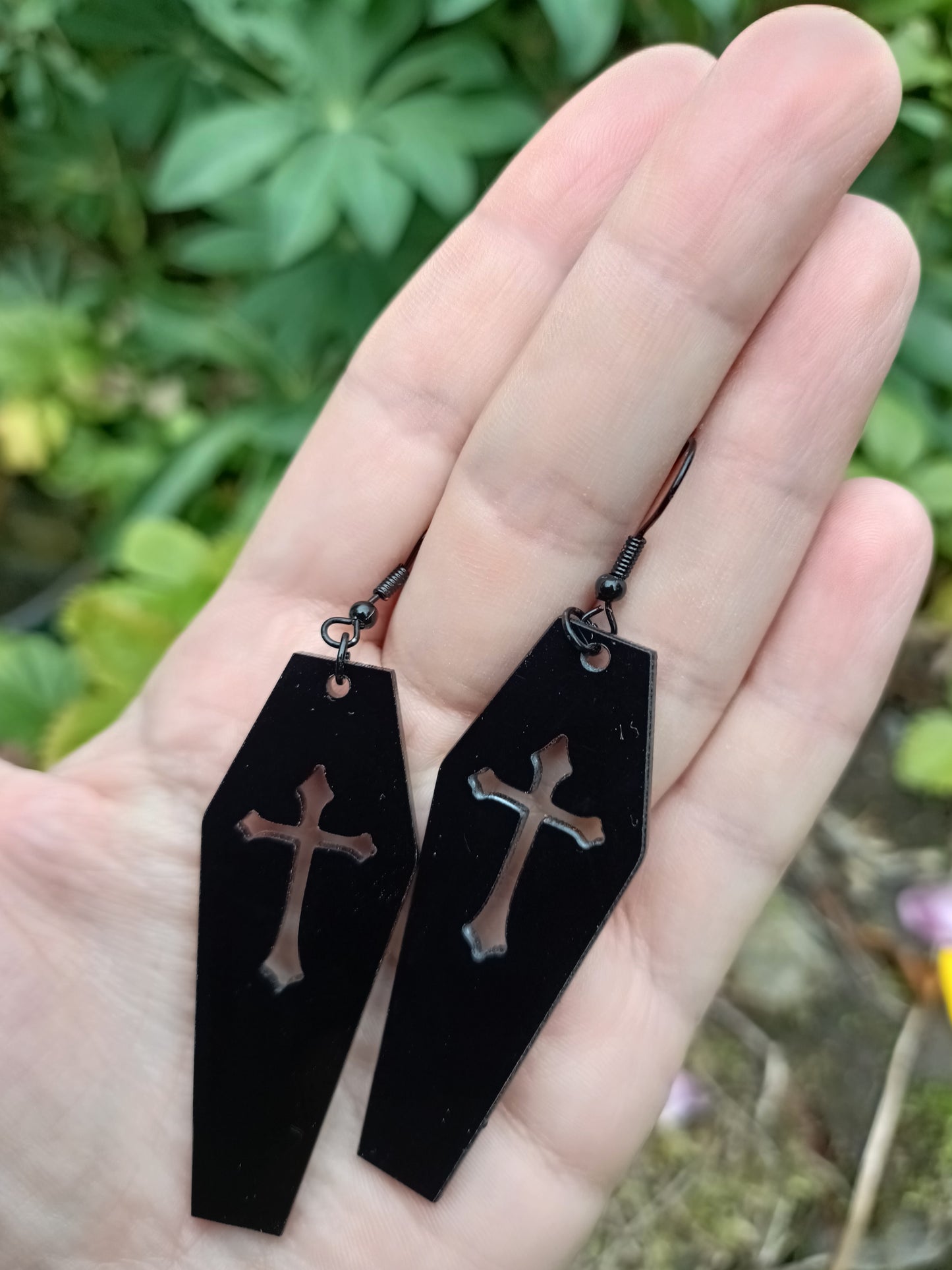 Black Coffin Earrings