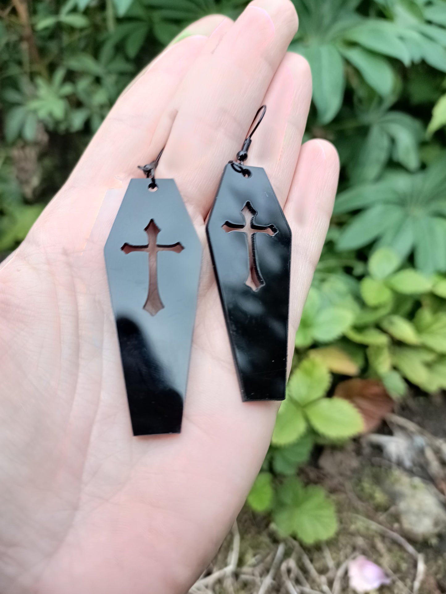 Black Coffin Earrings