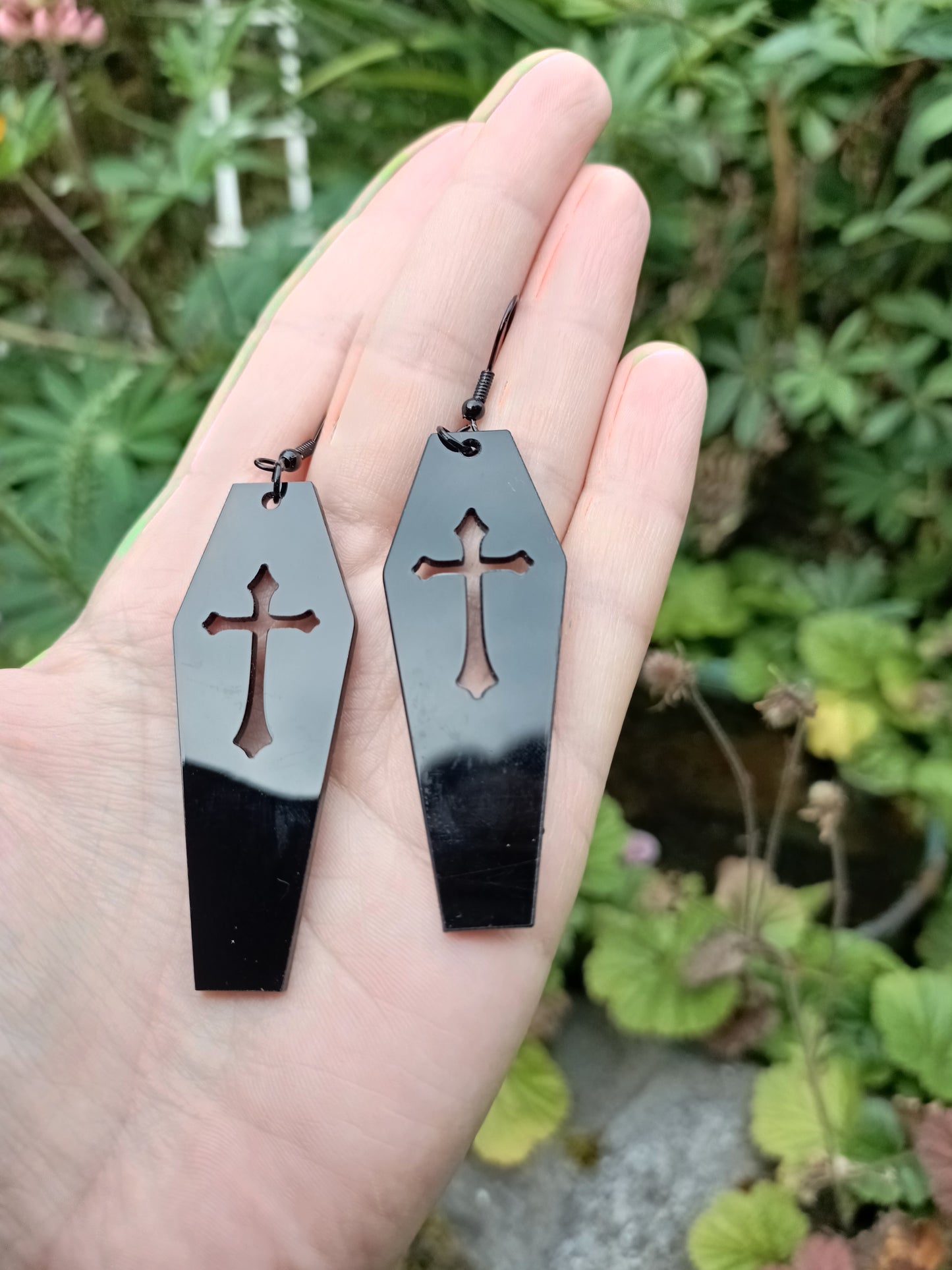 Black Coffin Earrings