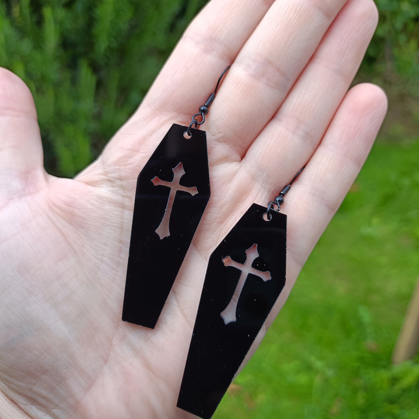 Black Coffin Earrings