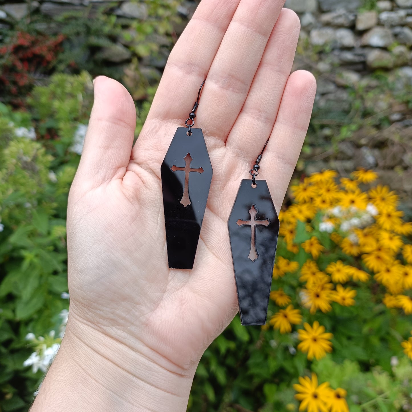 Black Coffin Earrings