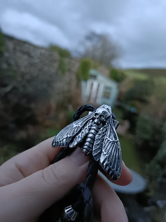 Spooky Moth Bolo Tie