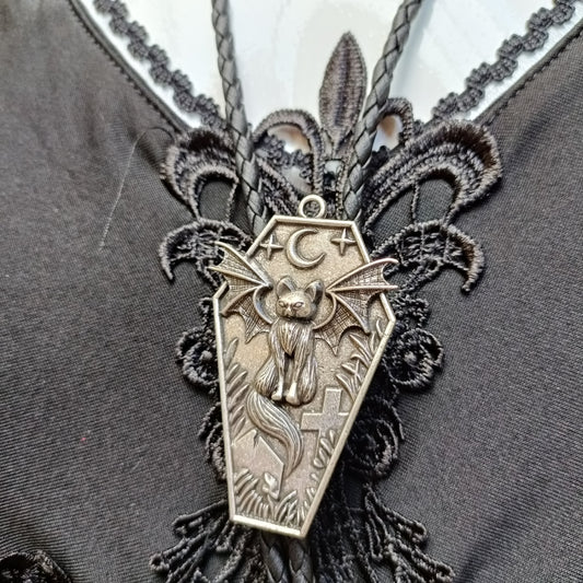 Spooky Cat Bat Gothic Necklace