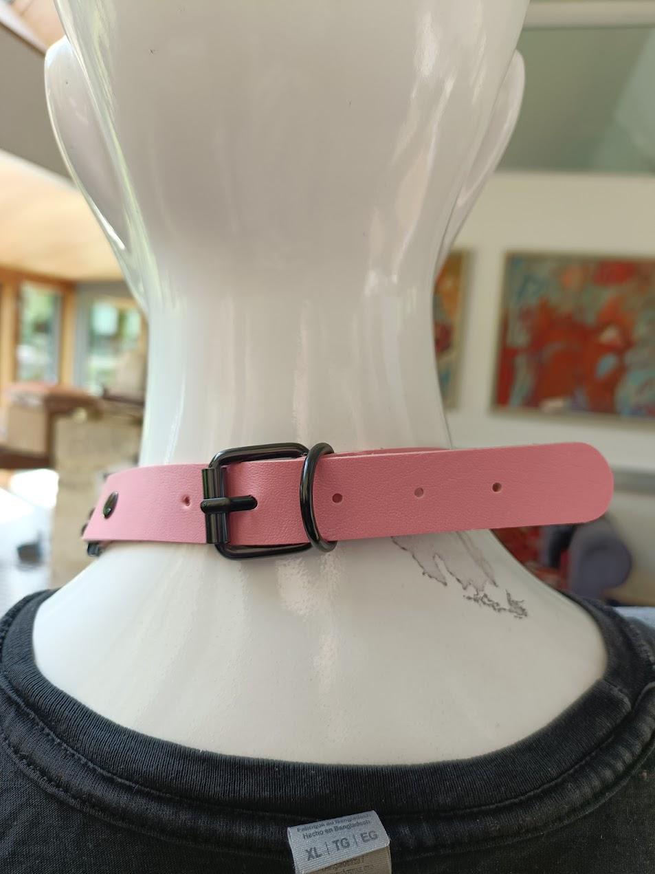 Pink Heart Martingale Collar/ Mall Goth Kawaii Choker
