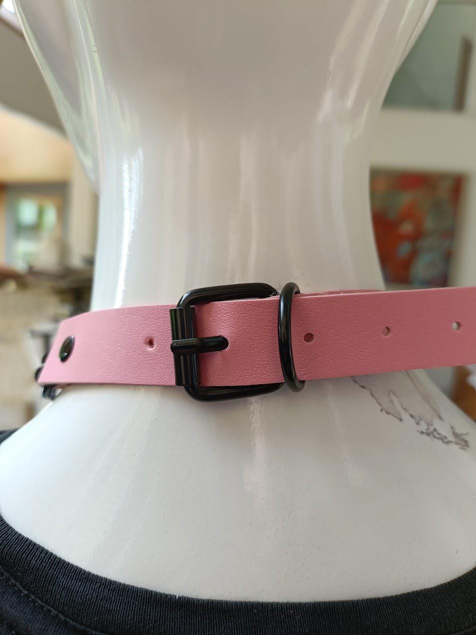 Pink Heart Martingale Collar/ Mall Goth Kawaii Choker
