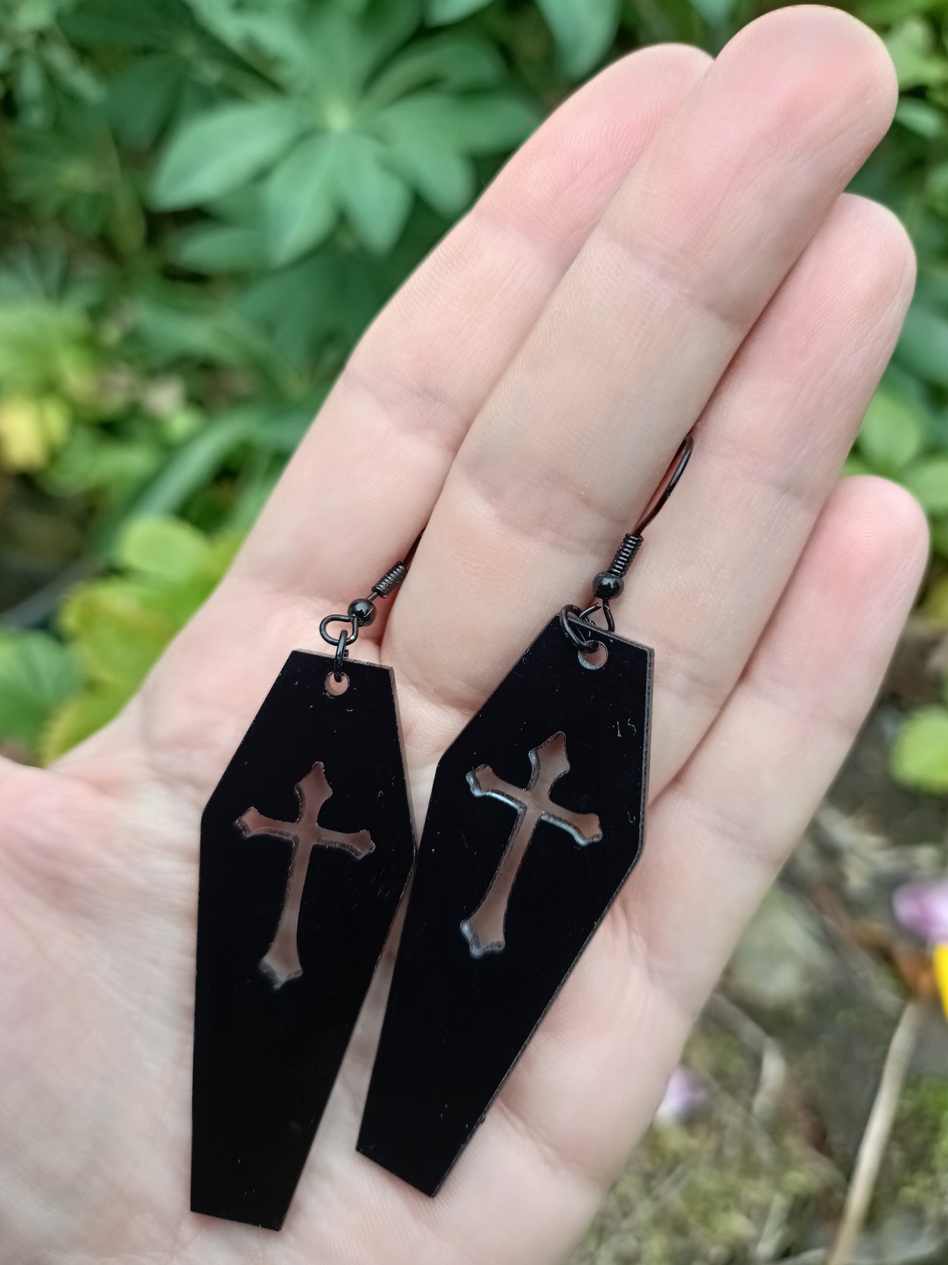Black Coffin Earrings