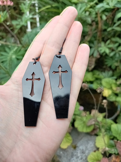Black Coffin Earrings
