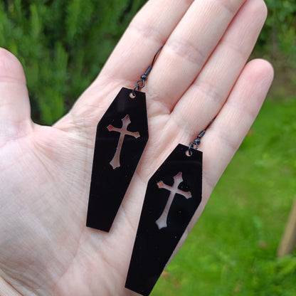 Black Coffin Earrings