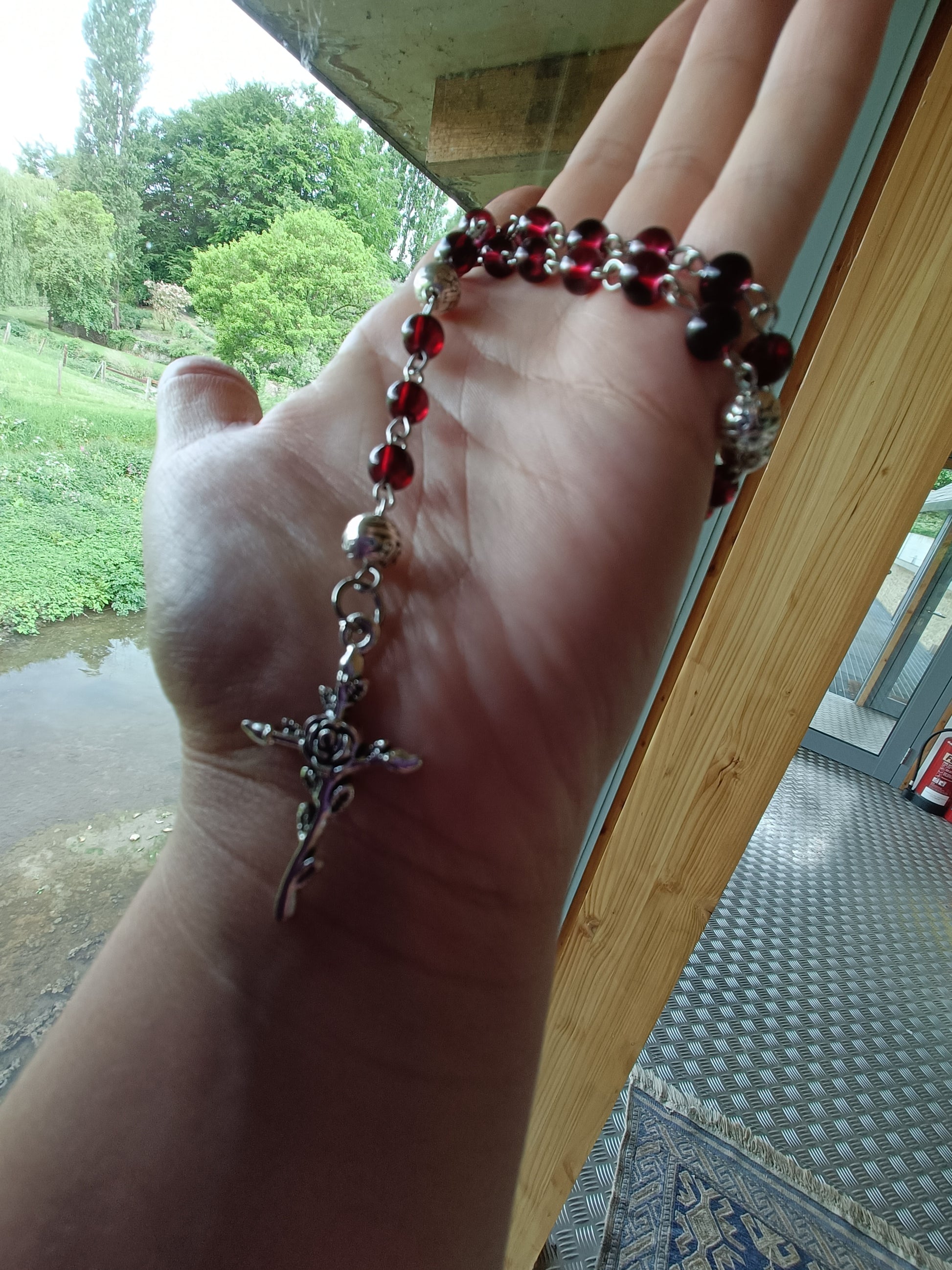 Blood Red Dainty Rosary
