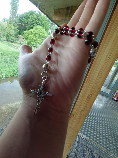 Blood Red Dainty Rosary