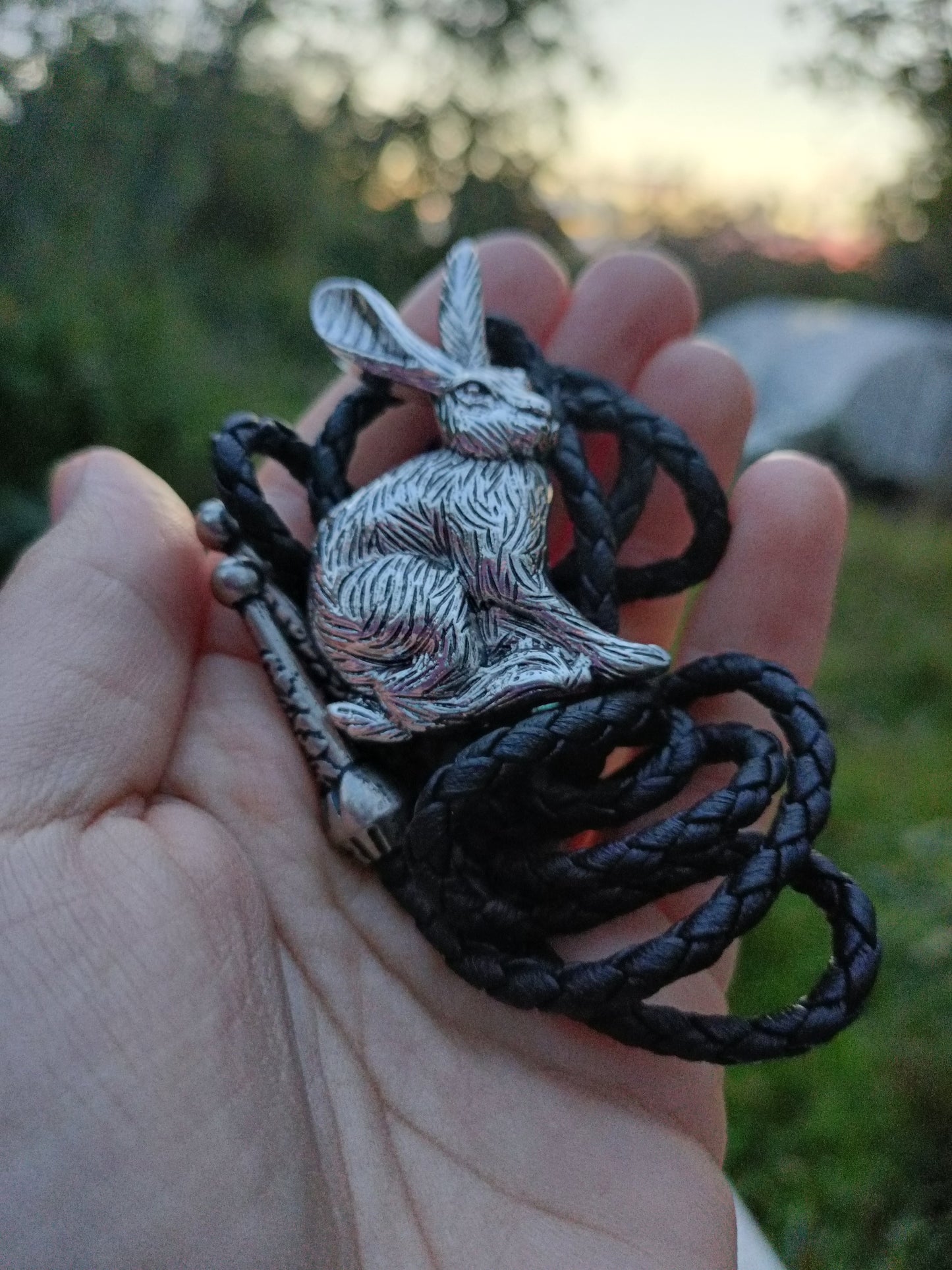 Cottagecore Hare Bolo Tie
