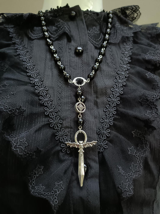Elegant Captive Bead Gothic Rosary