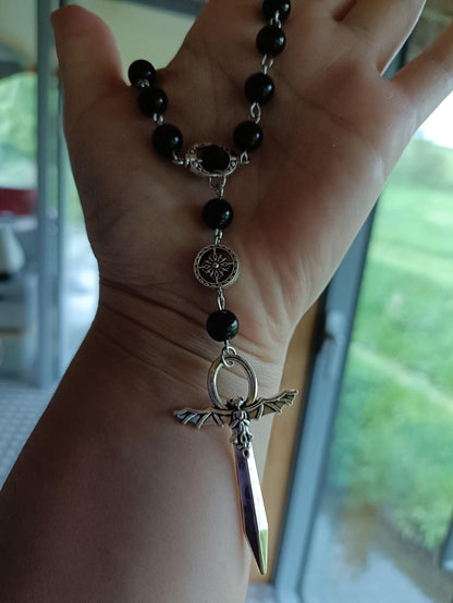 Elegant Captive Bead Gothic Rosary
