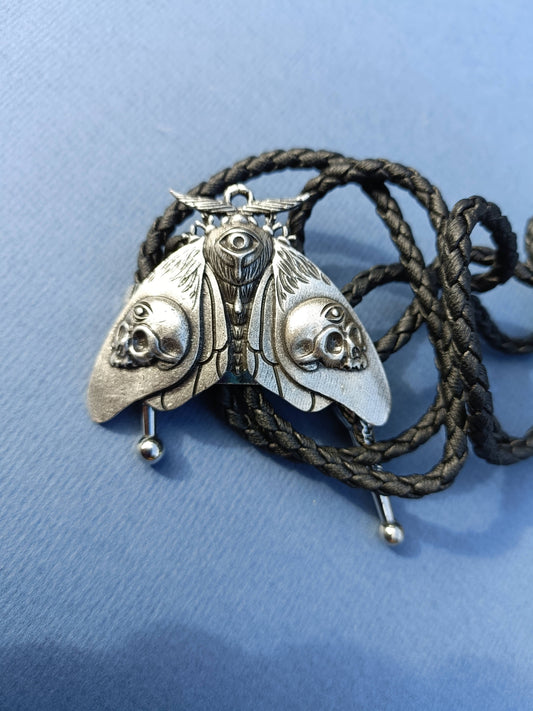 Esoteric Gothic Moth Bolo Tie