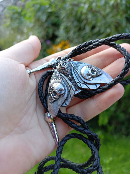 Esoteric Gothic Moth Bolo Tie