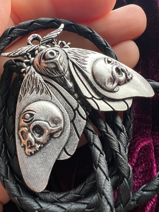 Esoteric Gothic Moth Bolo Tie