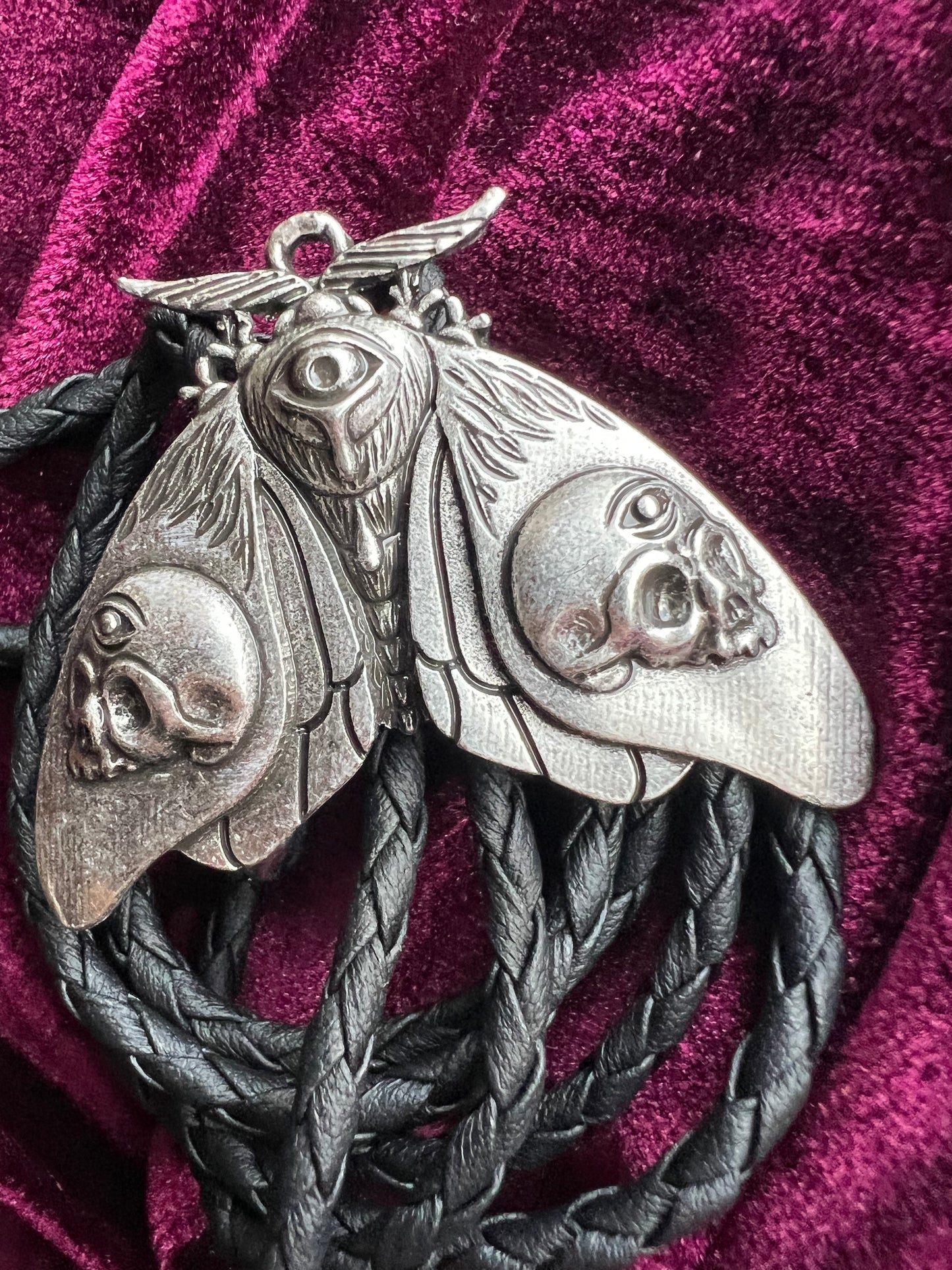Esoteric Gothic Moth Bolo Tie