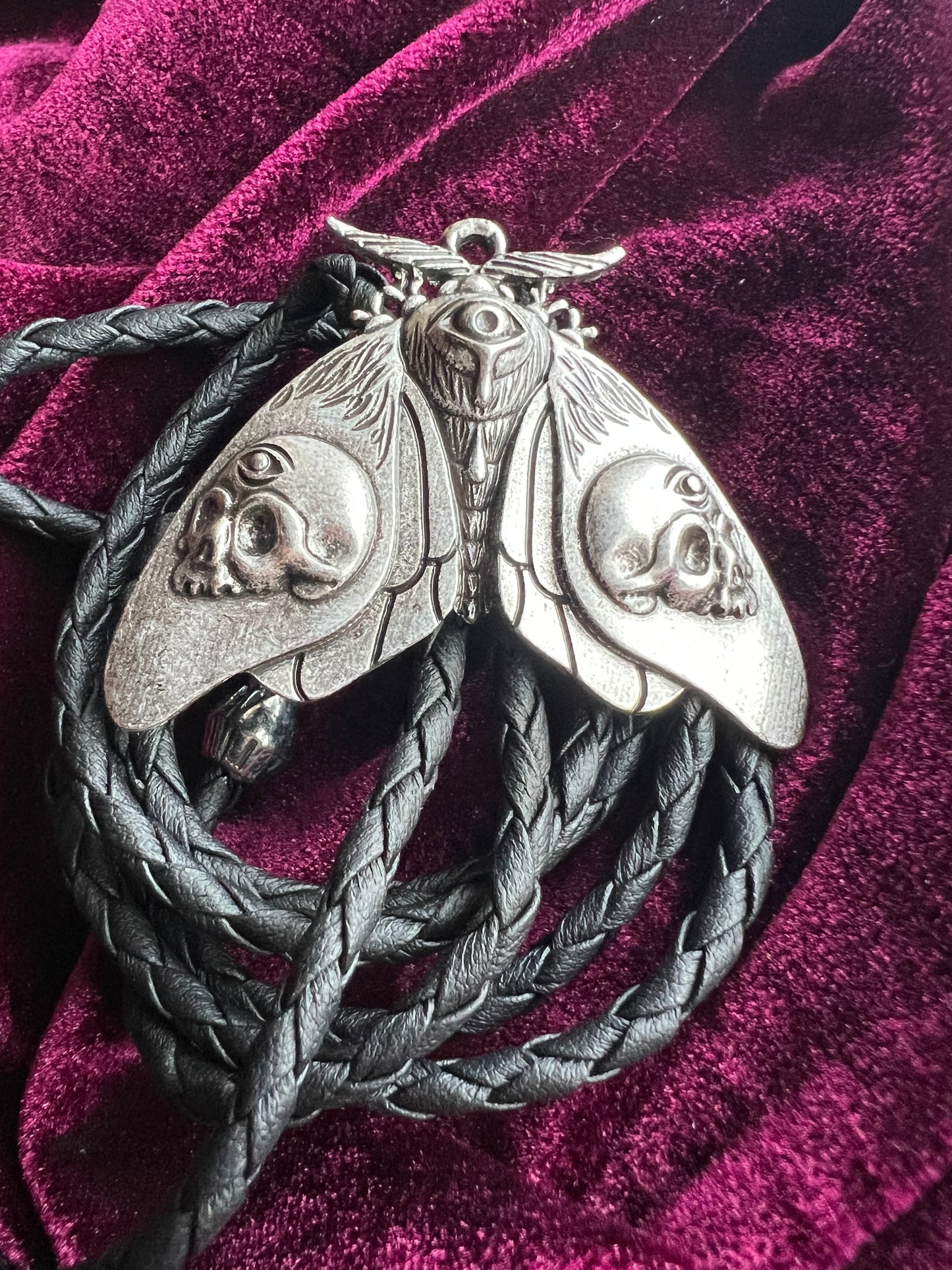 Esoteric Gothic Moth Bolo Tie