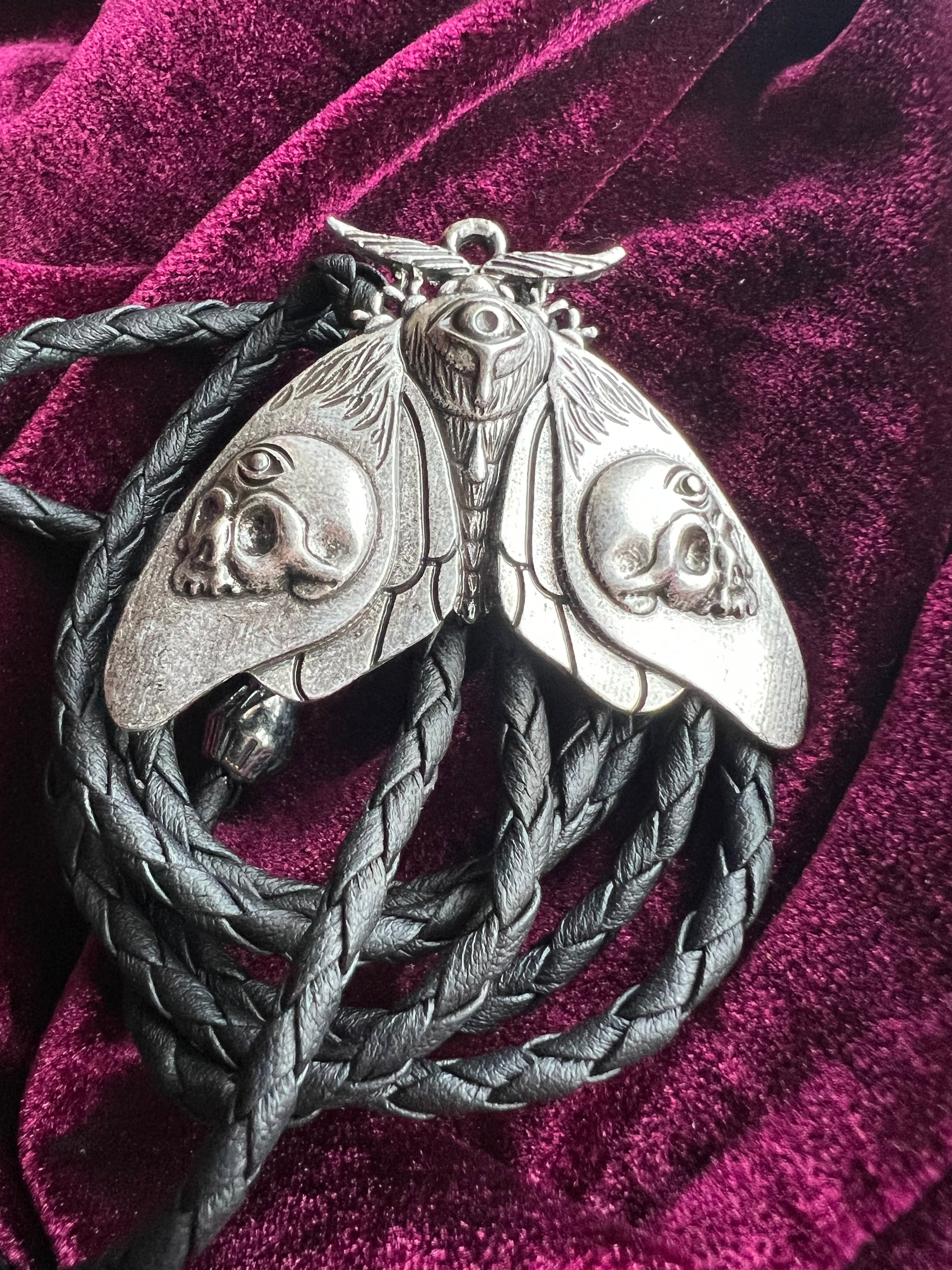 Esoteric Gothic Moth Bolo Tie