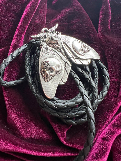Esoteric Gothic Moth Bolo Tie