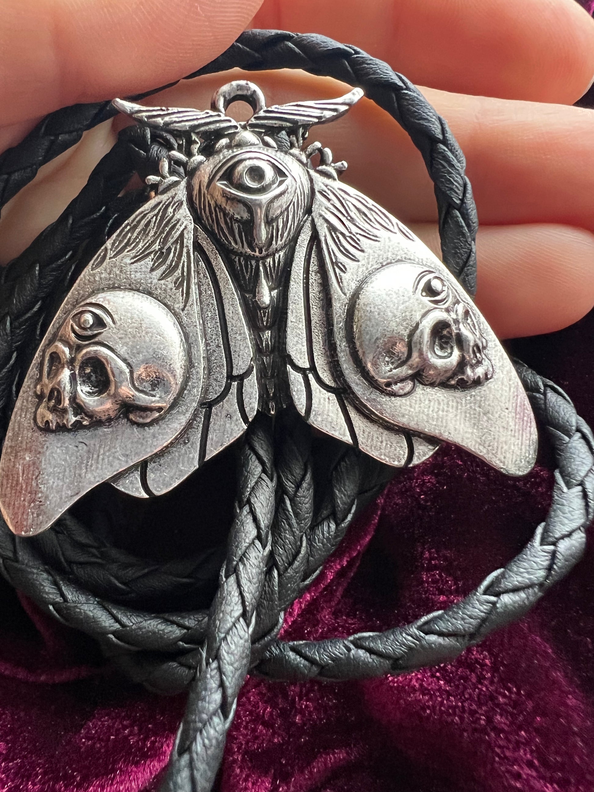 Esoteric Gothic Moth Bolo Tie