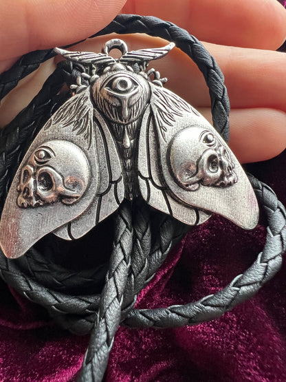 Esoteric Gothic Moth Bolo Tie