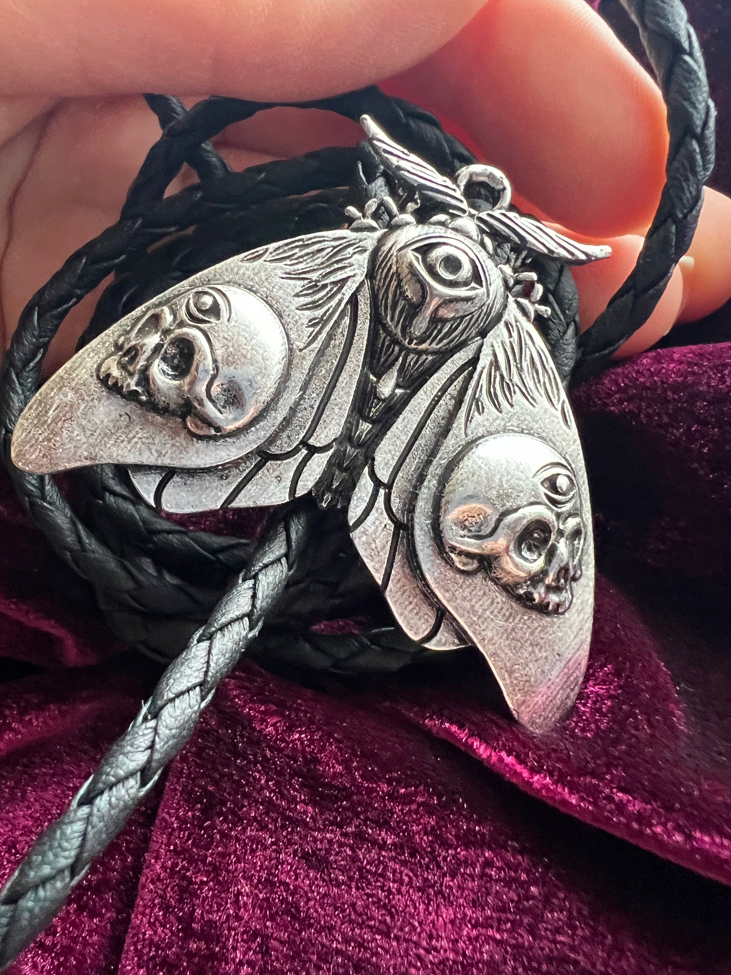 Esoteric Gothic Moth Bolo Tie