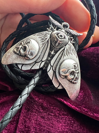 Esoteric Gothic Moth Bolo Tie