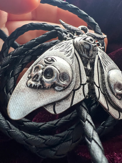 Esoteric Gothic Moth Bolo Tie