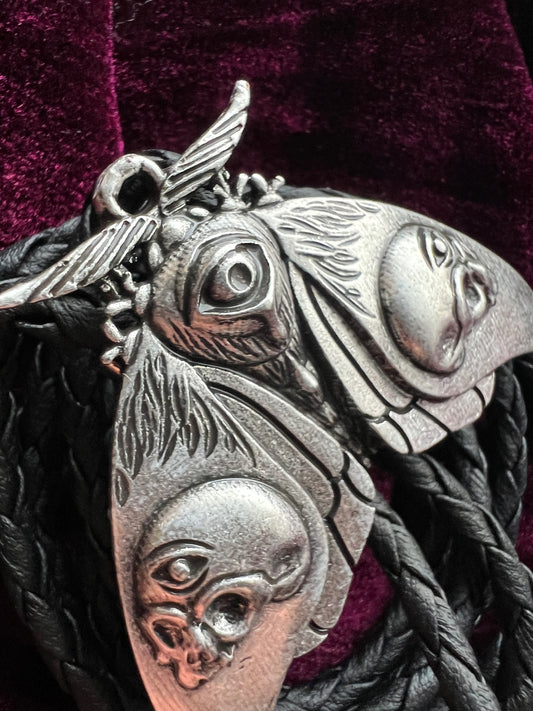 Esoteric Gothic Moth Bolo Tie