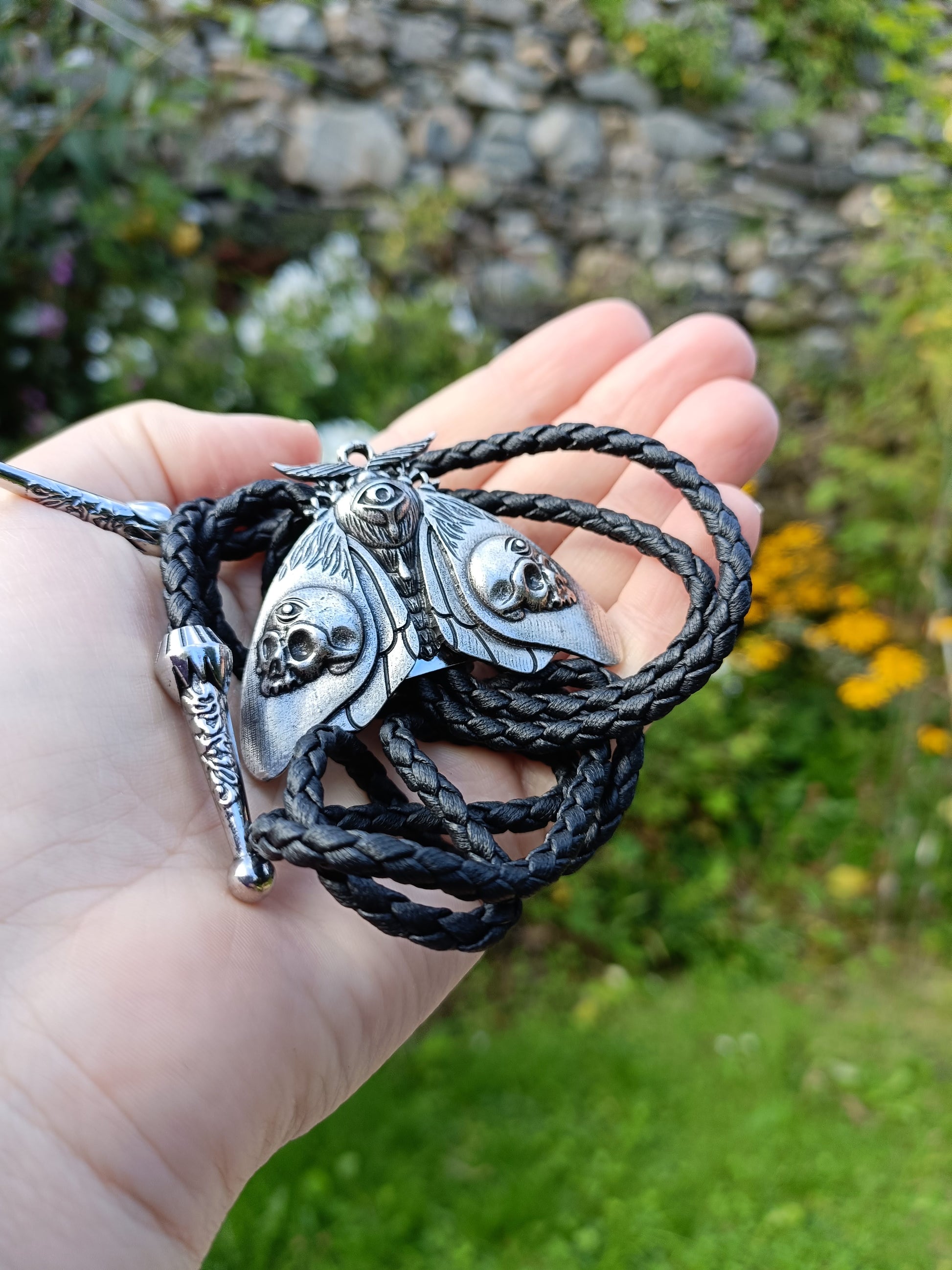 Esoteric Gothic Moth Bolo Tie