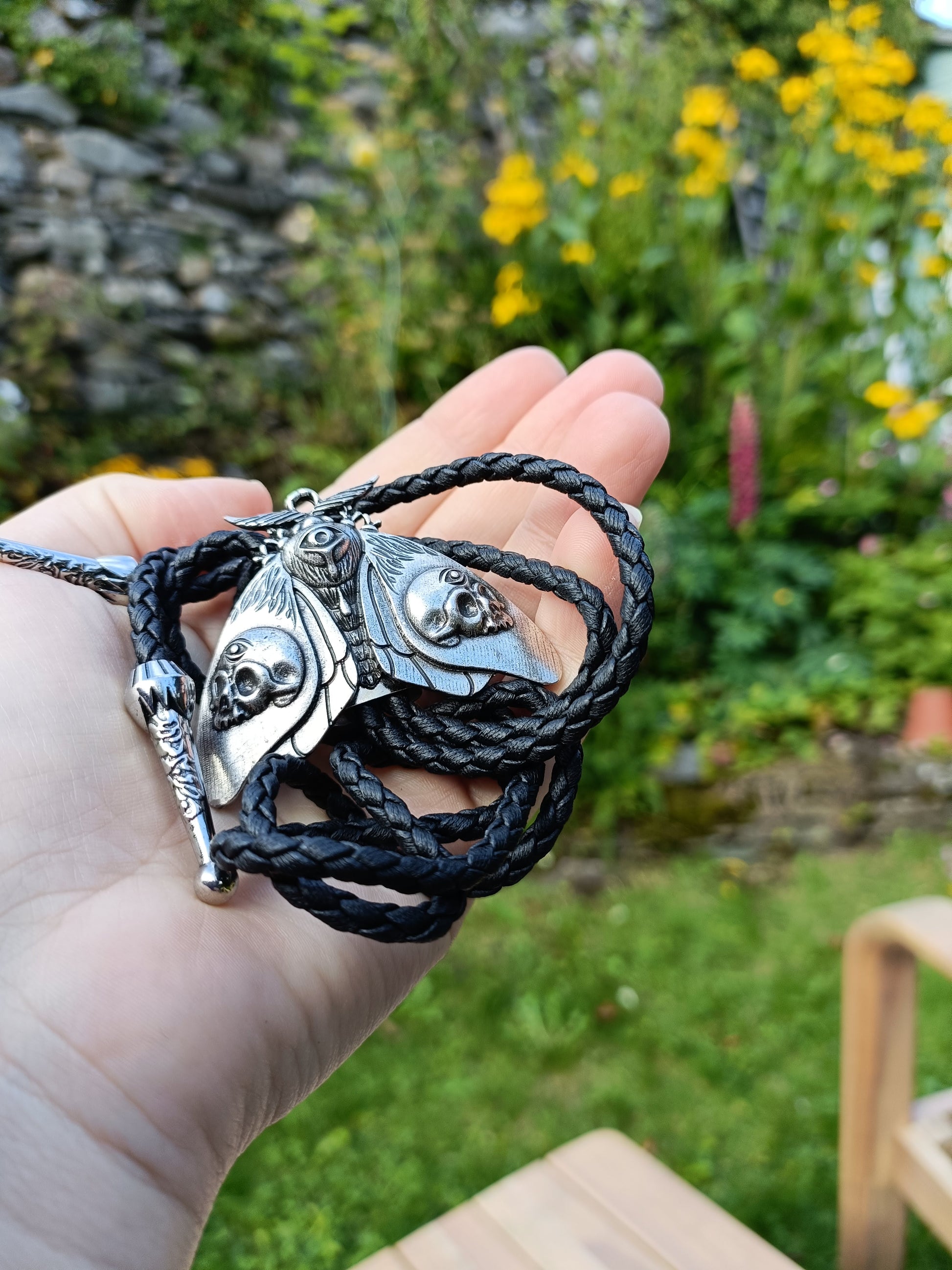 Esoteric Gothic Moth Bolo Tie