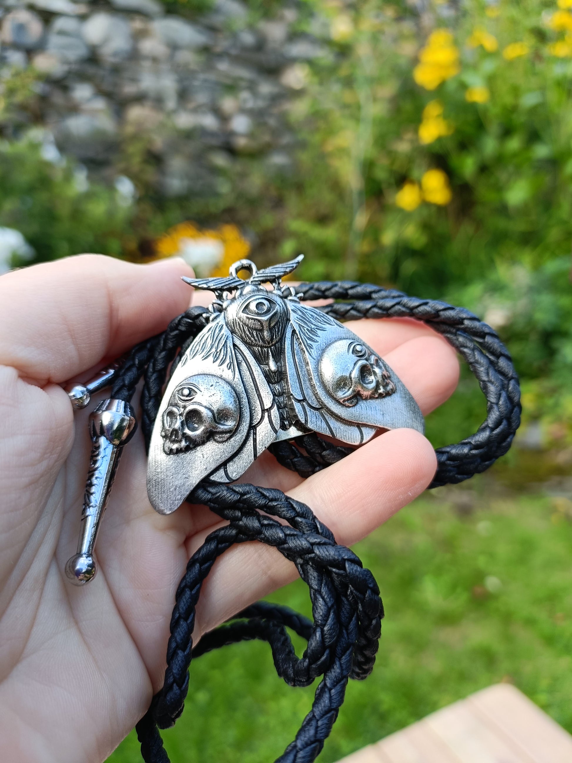 Esoteric Gothic Moth Bolo Tie