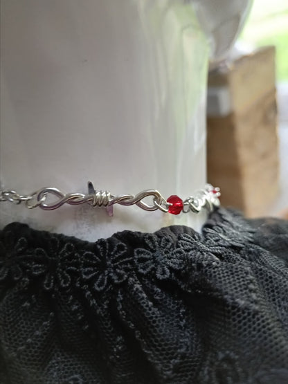 Gothic Bat Necklace- Barbed Wire Chain