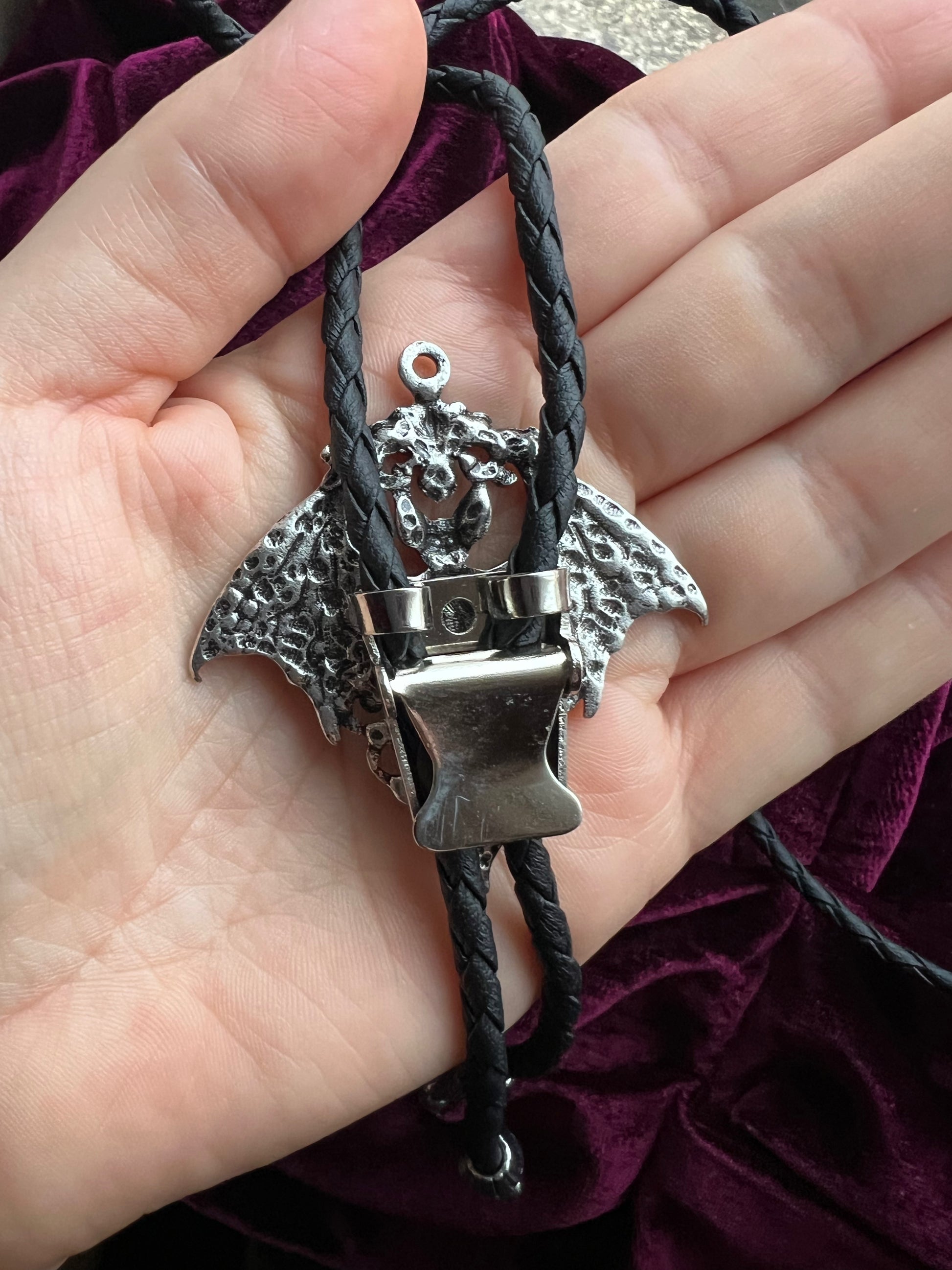 Gothic Vampire Bat Bolo Tie