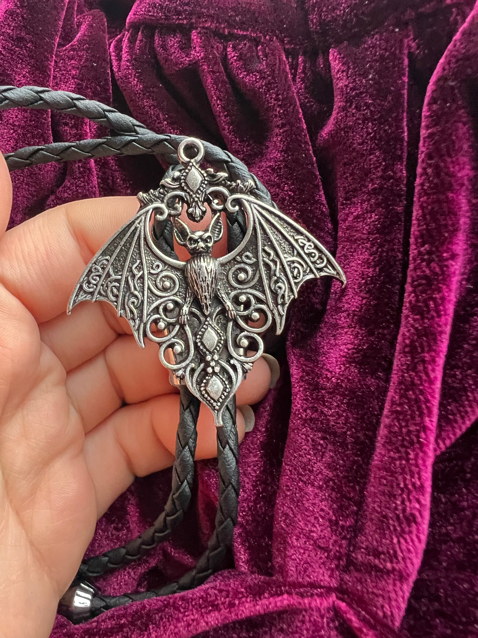 Gothic Vampire Bat Bolo Tie