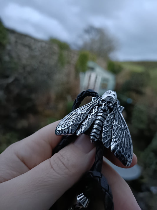 Spooky Moth Bolo Tie