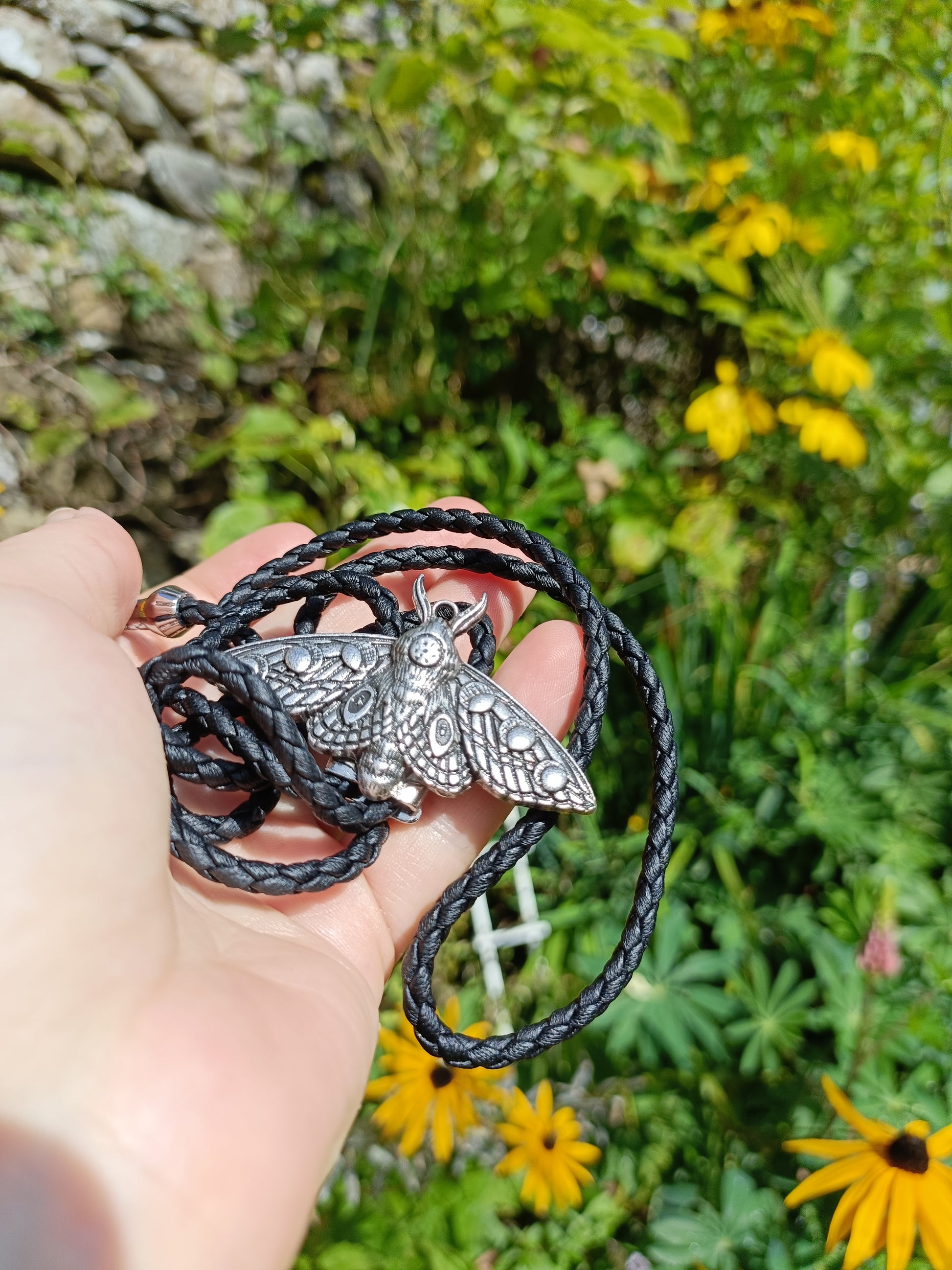 Lunar Phase Moth Bolo Tie