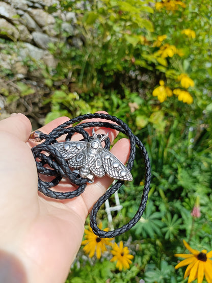 Lunar Phase Moth Bolo Tie