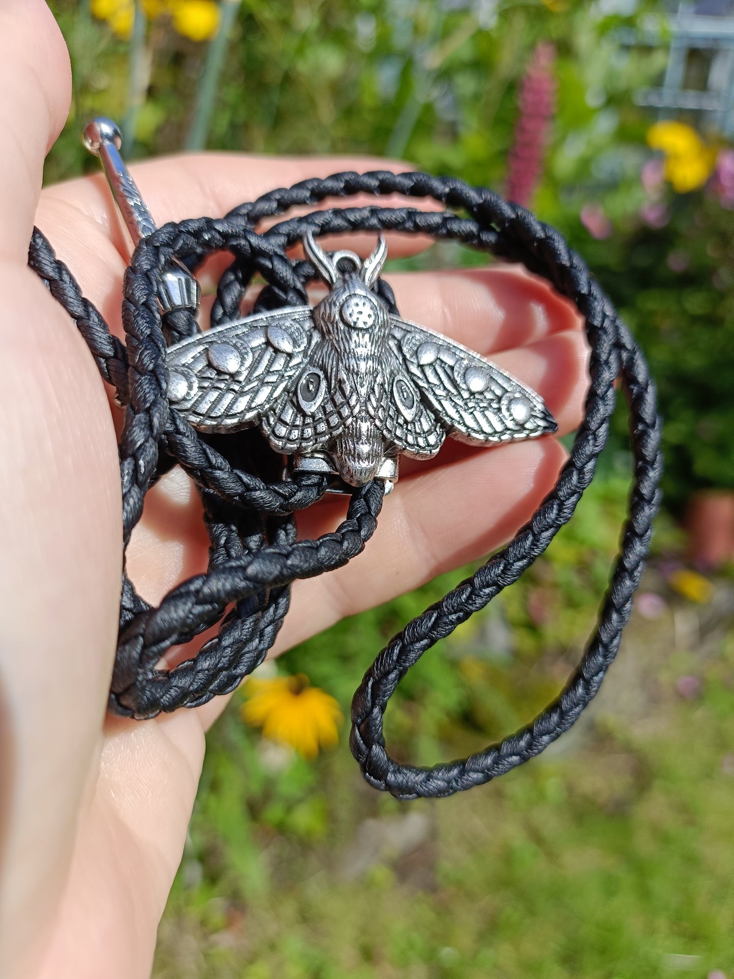 Lunar Phase Moth Bolo Tie