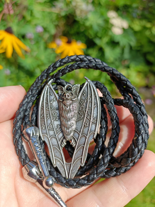 Night Sky Bat Bolo Tie