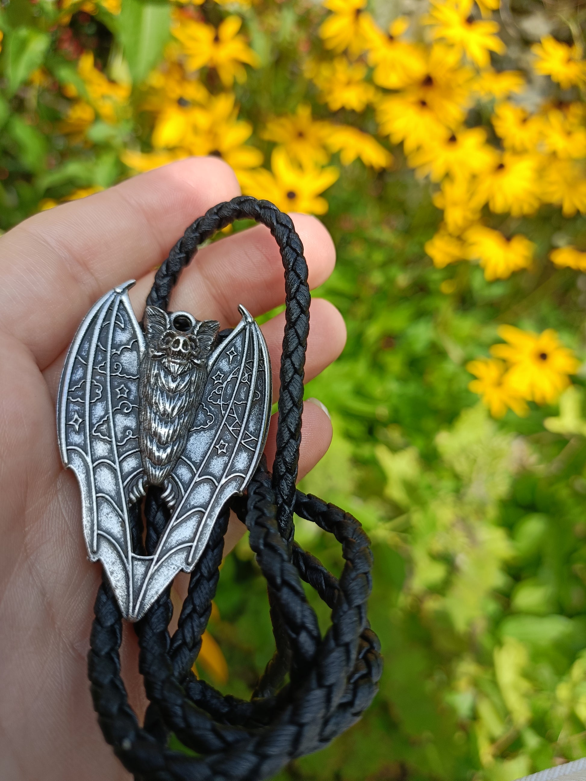 Night Sky Bat Bolo Tie
