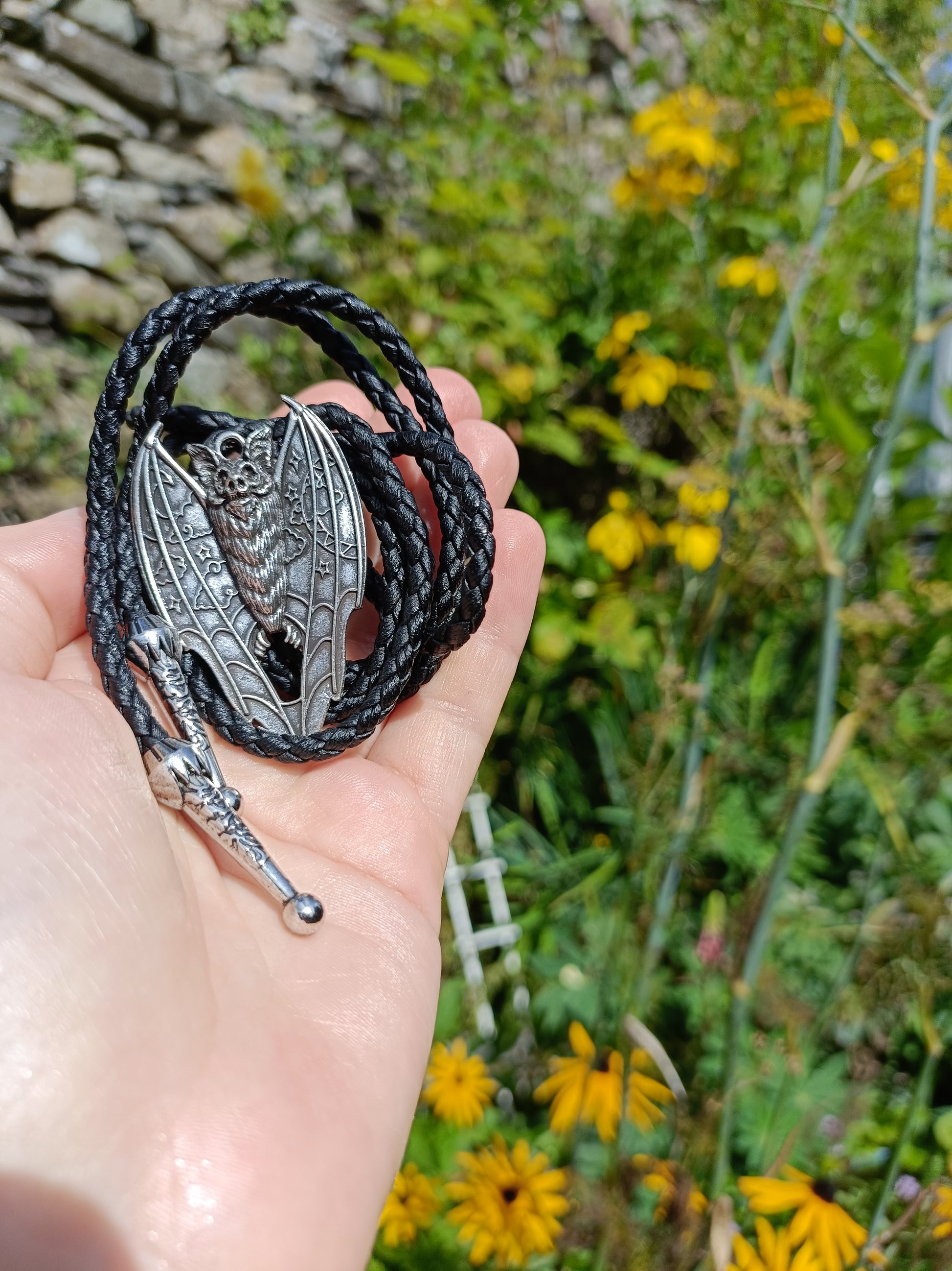 Night Sky Bat Bolo Tie