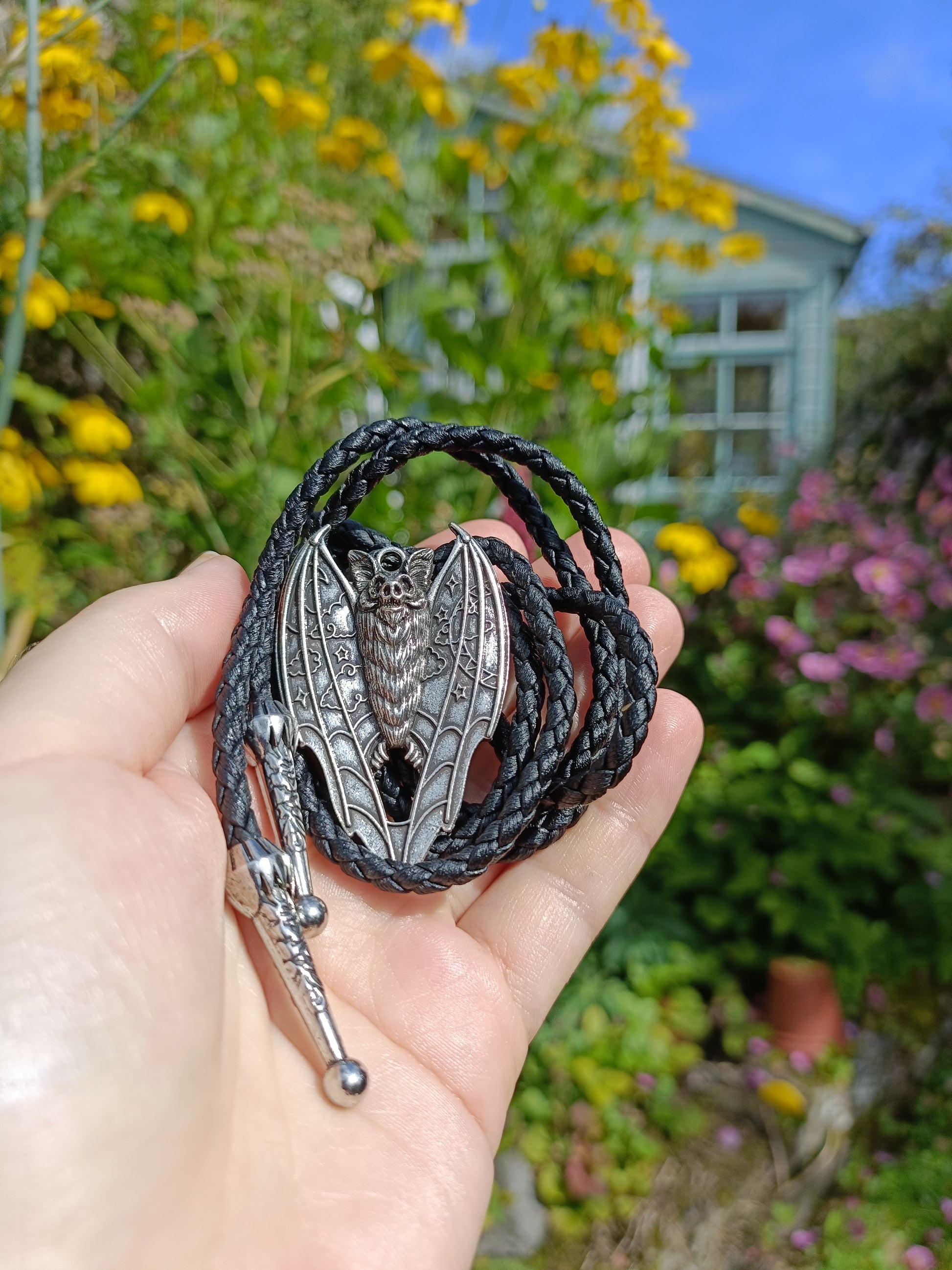 Night Sky Bat Bolo Tie