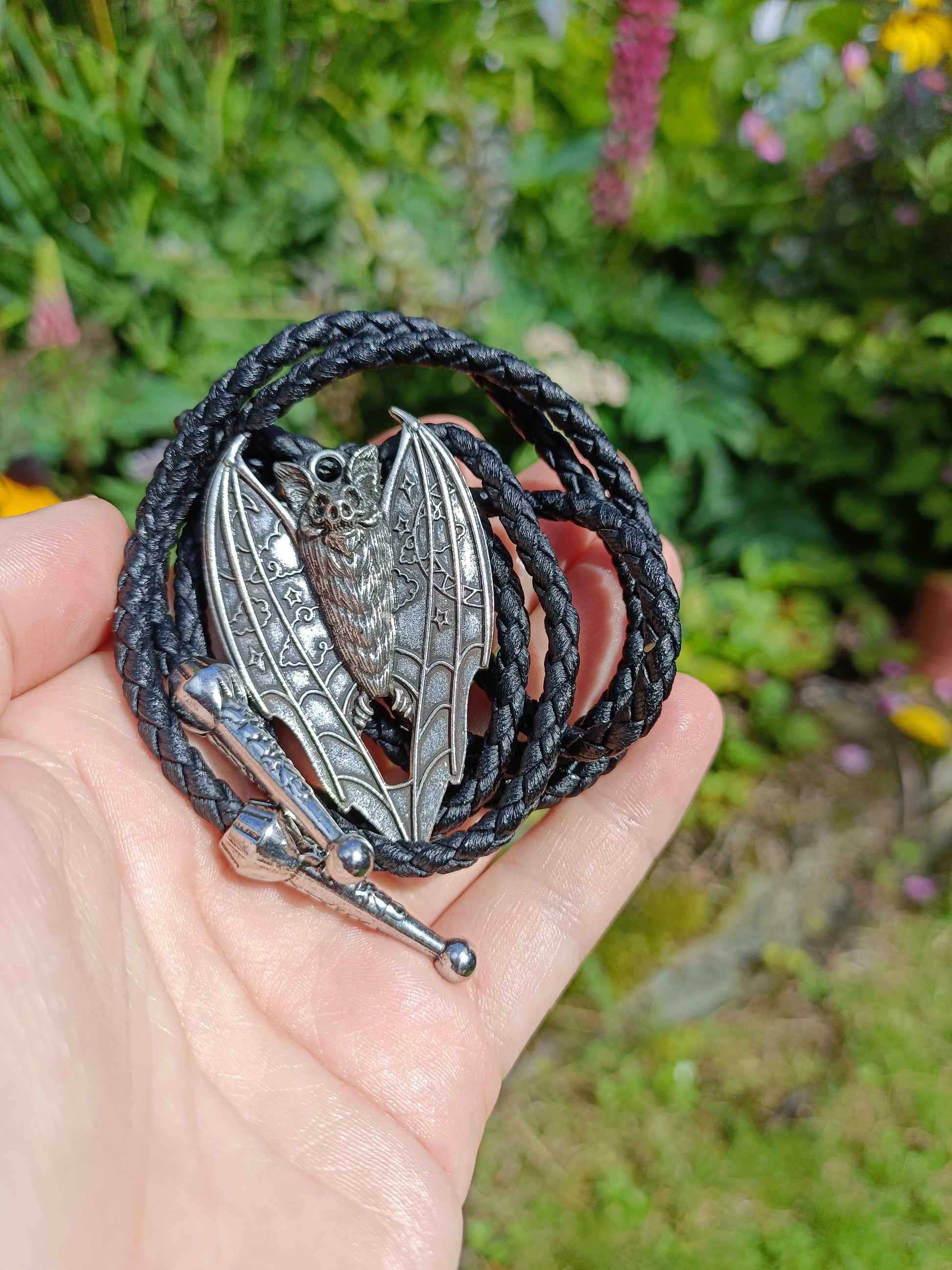 Night Sky Bat Bolo Tie