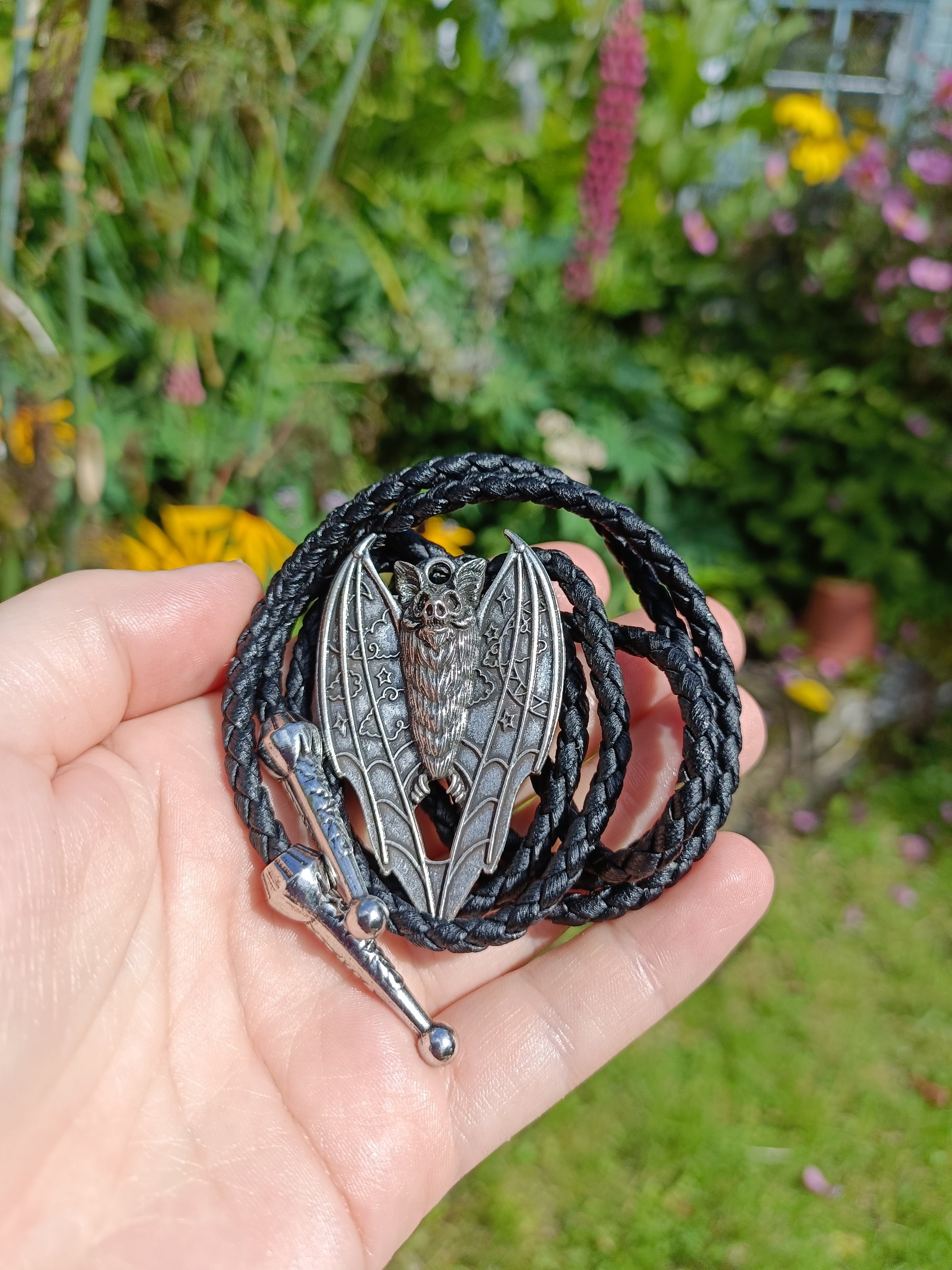 Night Sky Bat Bolo Tie