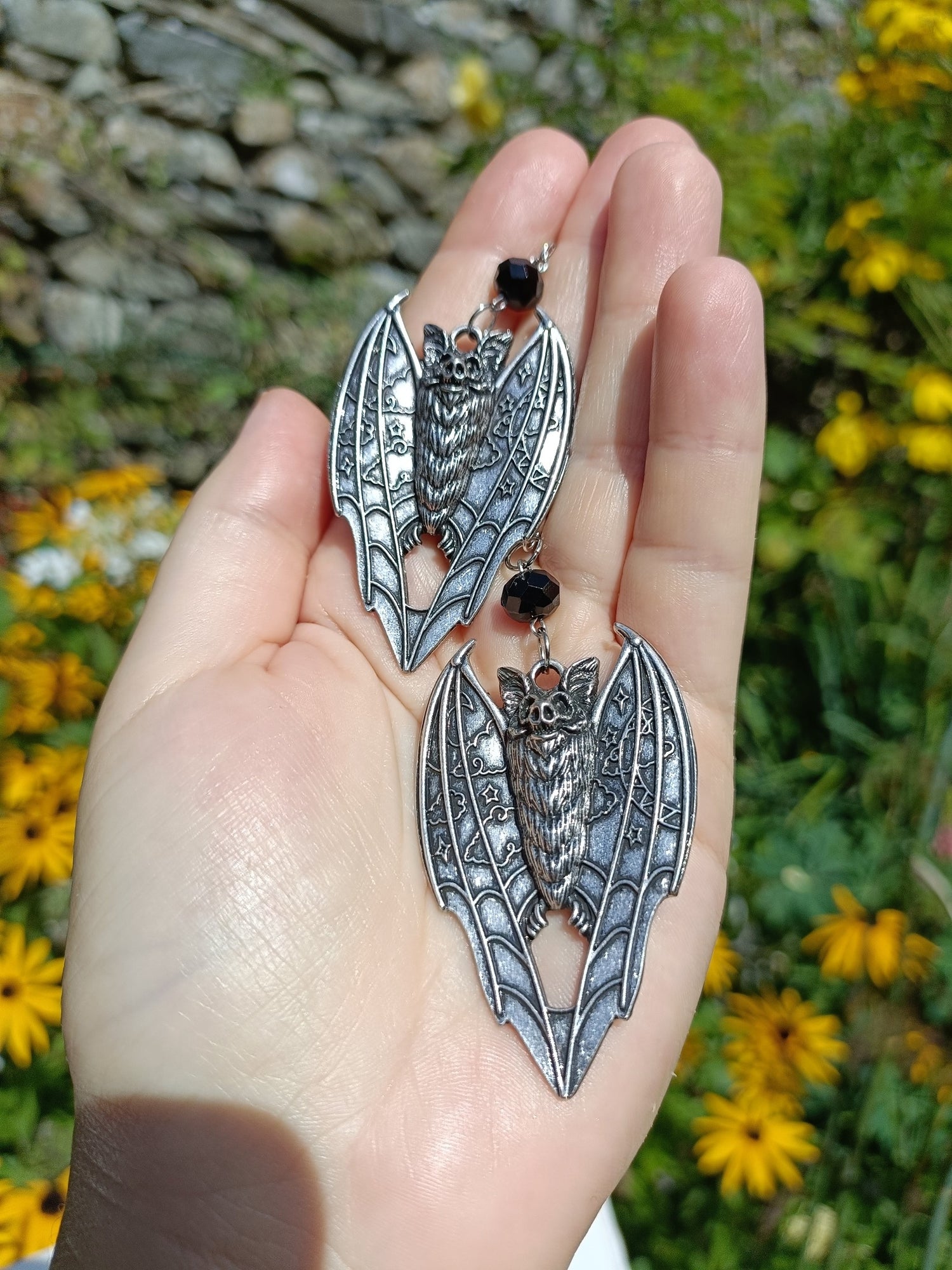 Night Sky Bat Earrings