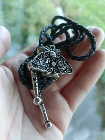 Occult Moth Moon Bolo Tie